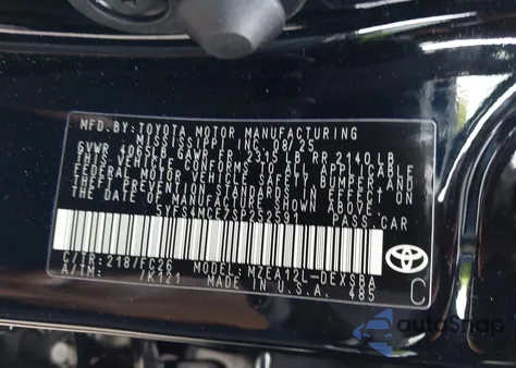 2025 Toyota Corolla Se z USA, uszkodzony, nr VIN 5YFS4MCE7SP252591